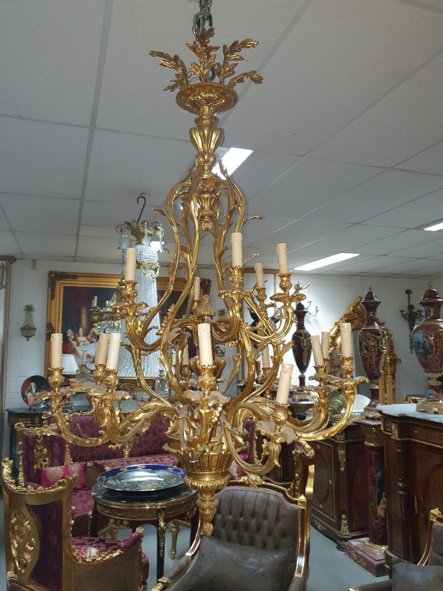 Massief Bronze Rococo Kroonluchter