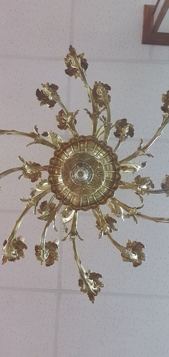 Massief Bronze Rococo Kroonluchter