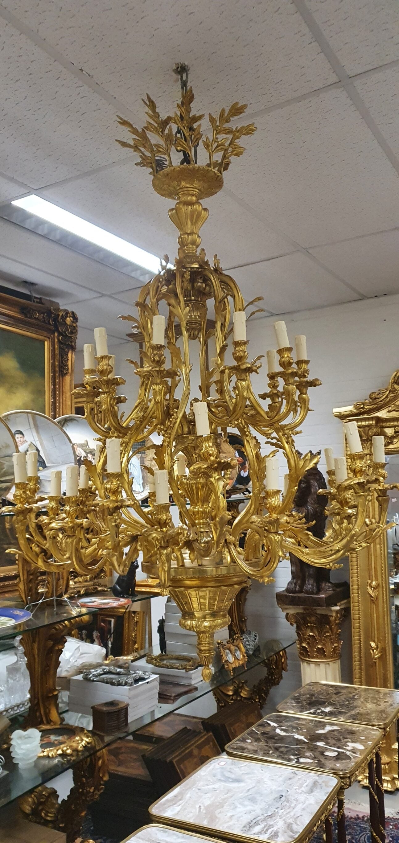 Massief Bronze Rococo Kroonluchter