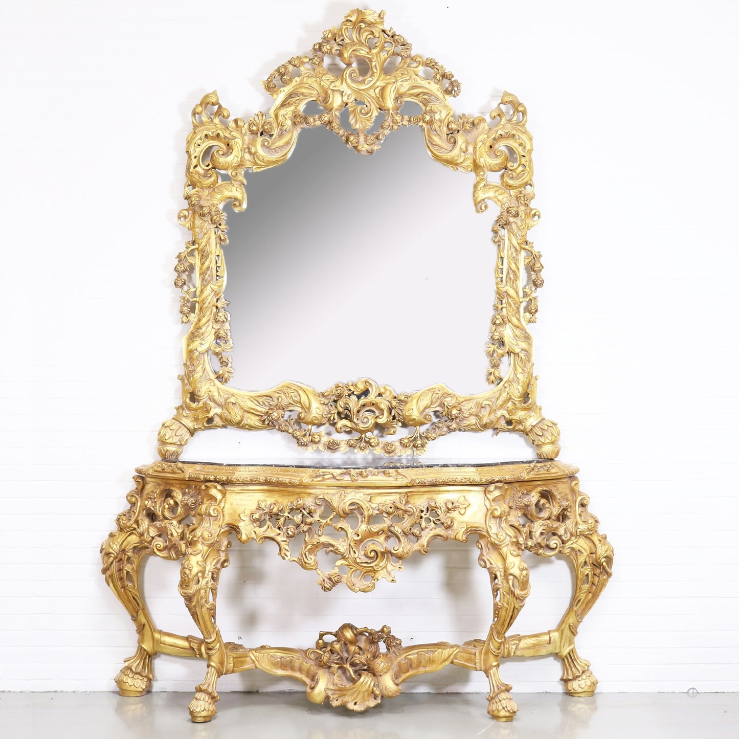 Rococo Barok Console Met Spiegel Exclusief - MegaBarok