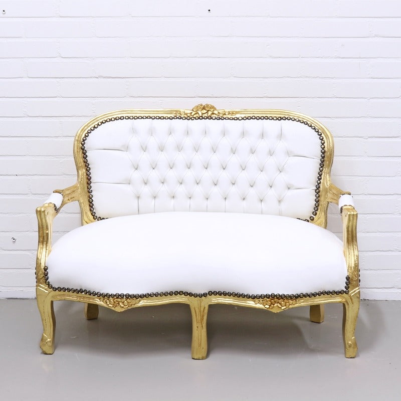 Pirha/Kinder Bankje - Goud Wit