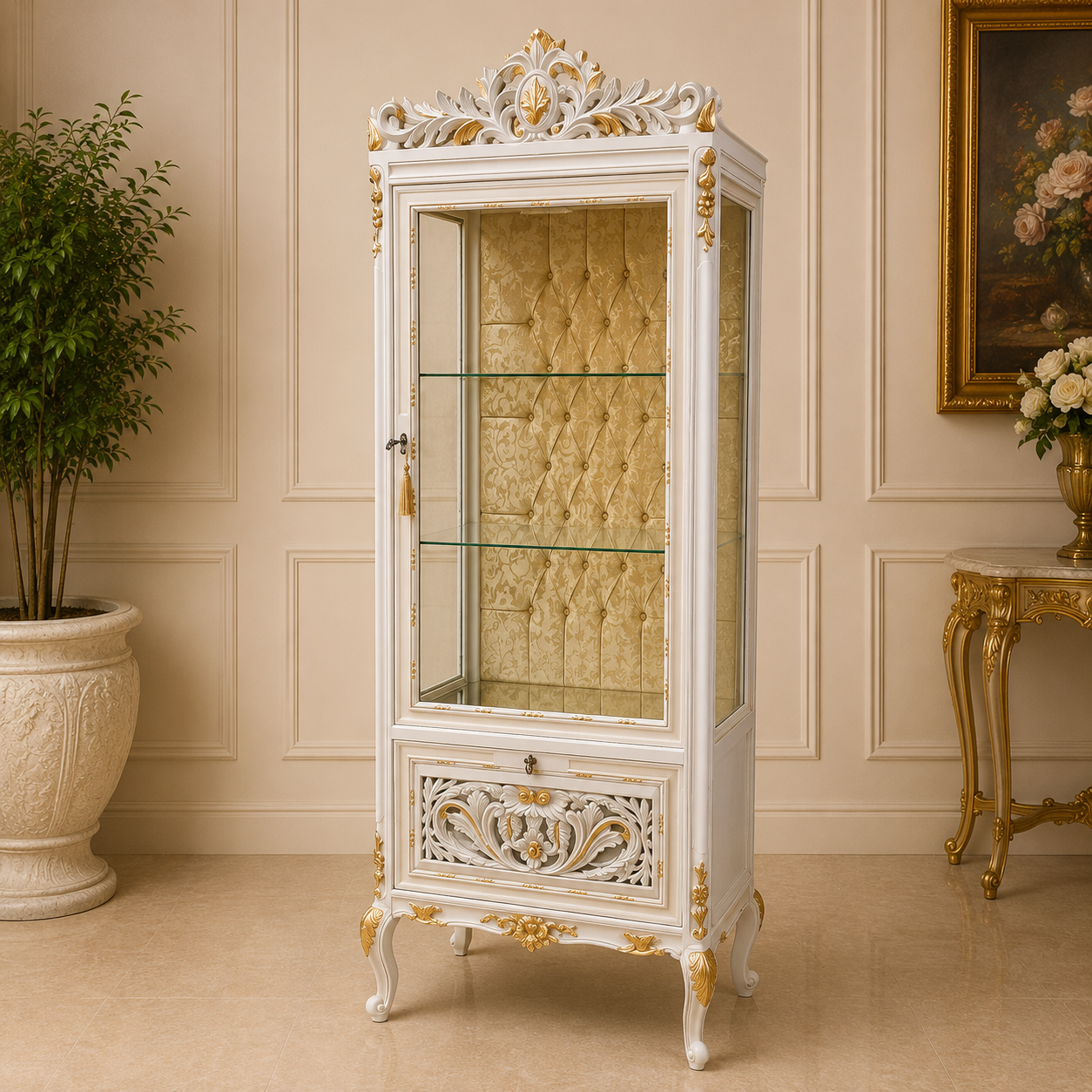 Vitrine Kast Medaillon Créme