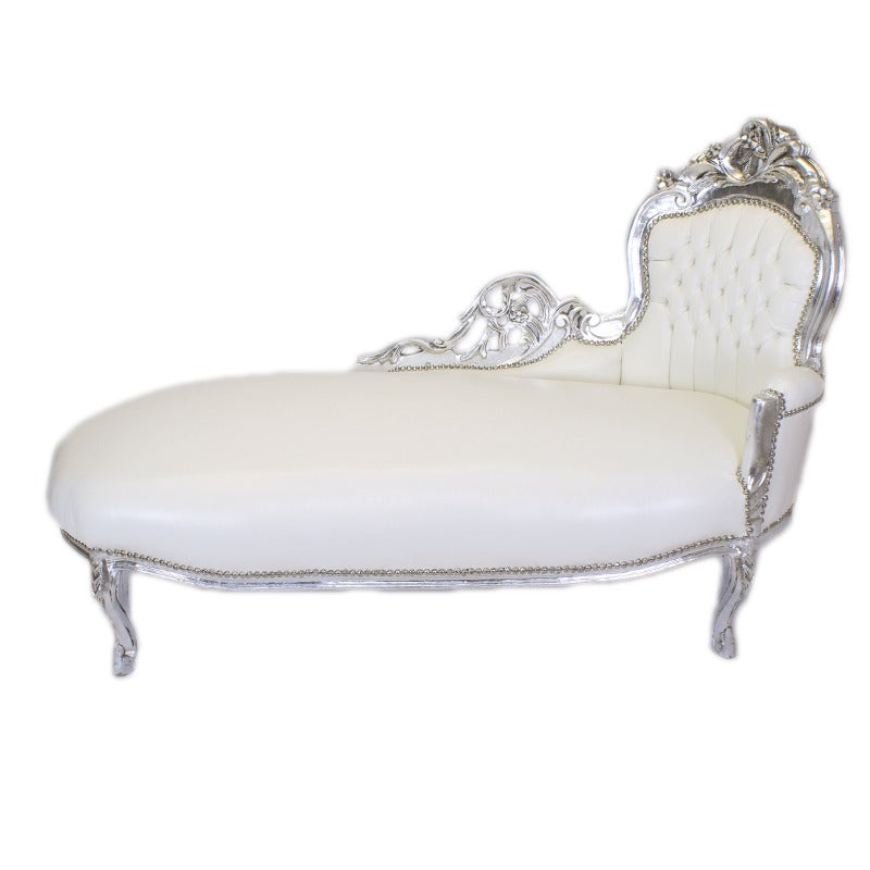 Chaise Longue - Zilver Wit