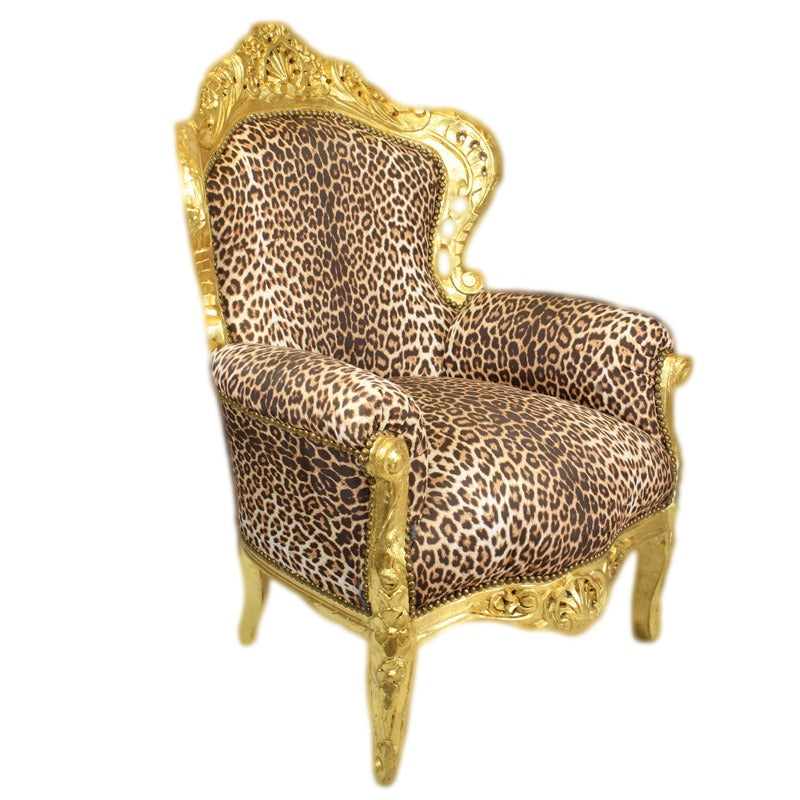 Barok fauteuil goud-panter