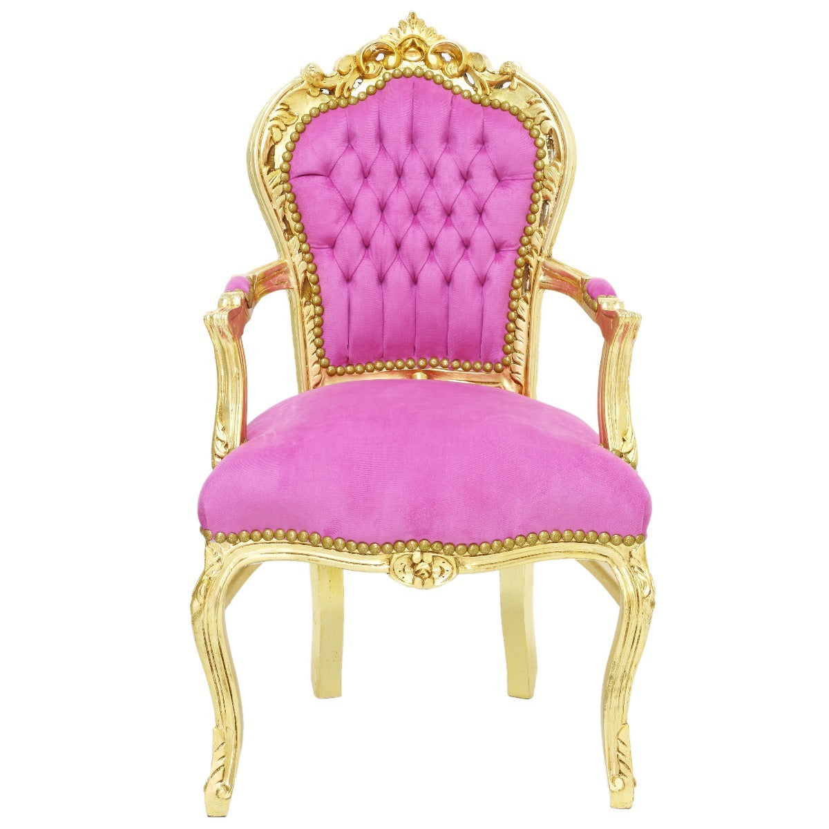Draaistoel LUX roze fluweel - Gouden Poten Draaistoel LUX roze fluweel - Gouden Poten