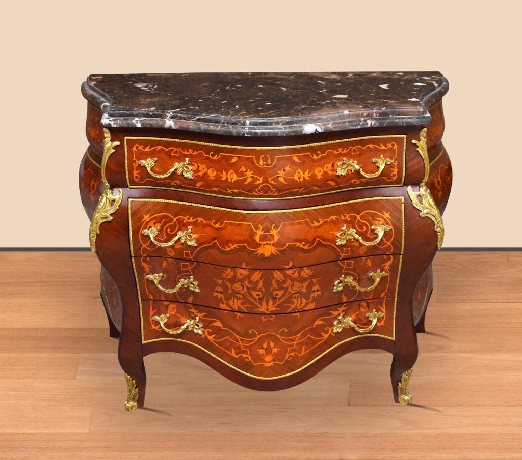 "Antiek-geïnspireerde barokke commode - Versierd met weelderig houtsnijwerk en gouden accenten, brengt deze commode een vleugje tijdloze elegantie in jouw interieur."