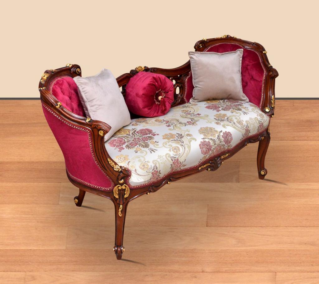 Luxe Frans Bankje - Mahonie