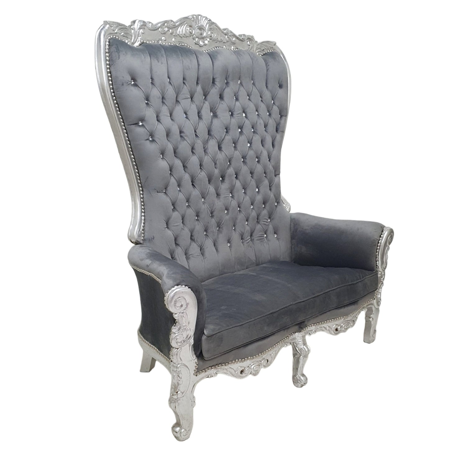 Bruiloft Fauteuil Zilver Grijs - Loveseat