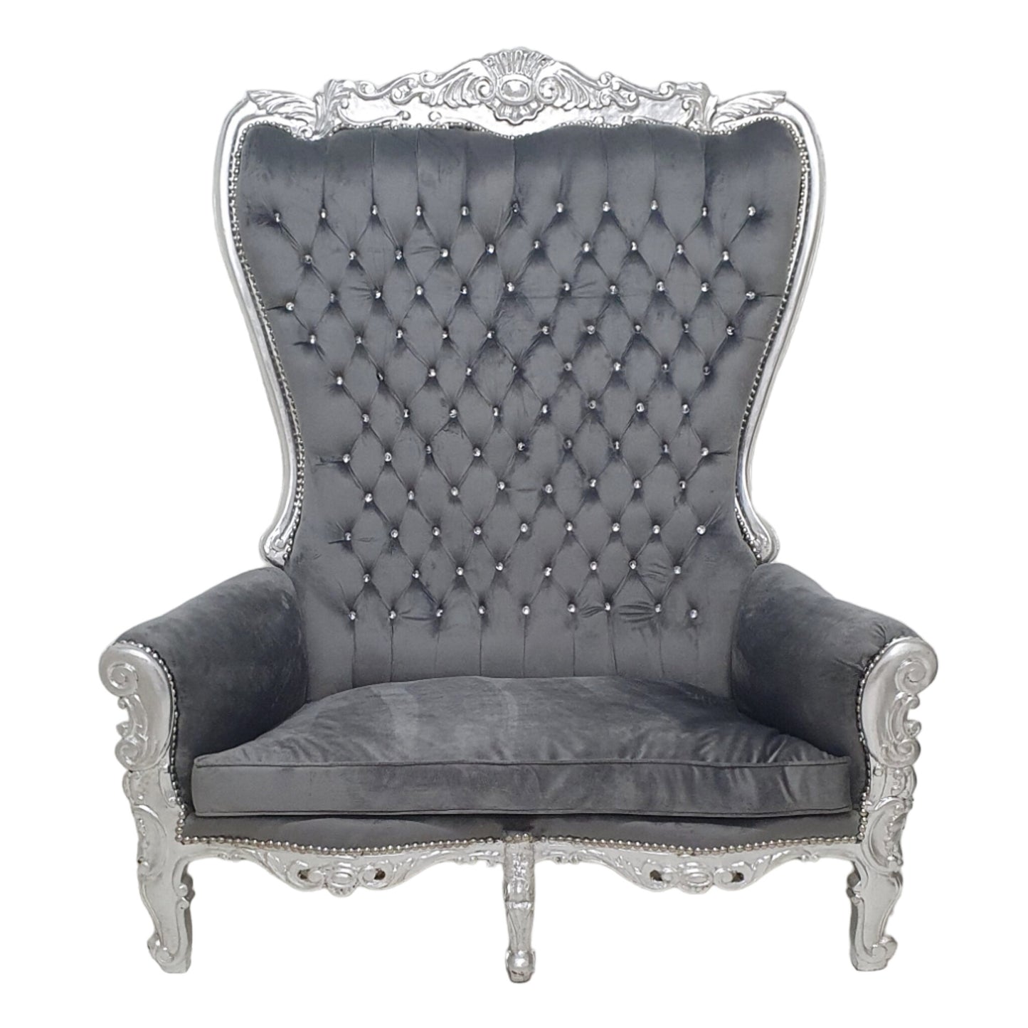 Bruiloft Fauteuil Zilver Grijs - Loveseat