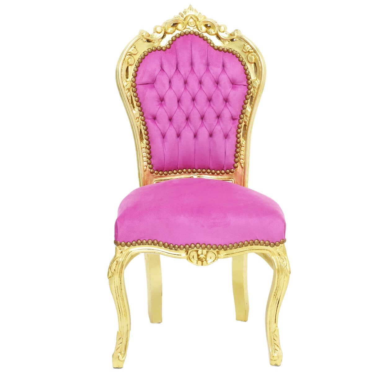 "Handgemaakte Barok Stoel - Sierlijke Vintage Houten Zitting met Intricate Snijwerk en Luxueuze Bekleding, Ideaal voor Elegante Woondecoratie en Liefhebbers van Klassiek Meubilair."