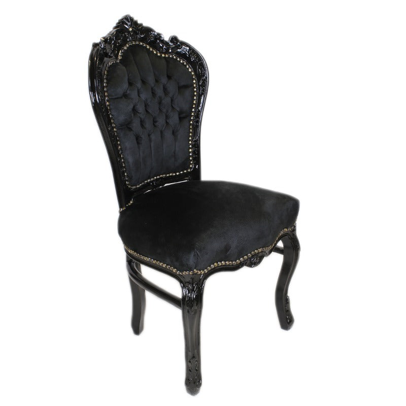 "Handgemaakte Barok Stoel - Sierlijke Vintage Houten Zitting met Intricate Snijwerk en Luxueuze Bekleding, Ideaal voor Elegante Woondecoratie en Liefhebbers van Klassiek Meubilair."