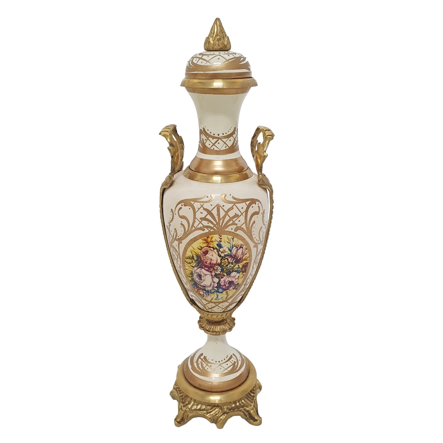 S - Vazen Set - Porselein Met Brons - Wit