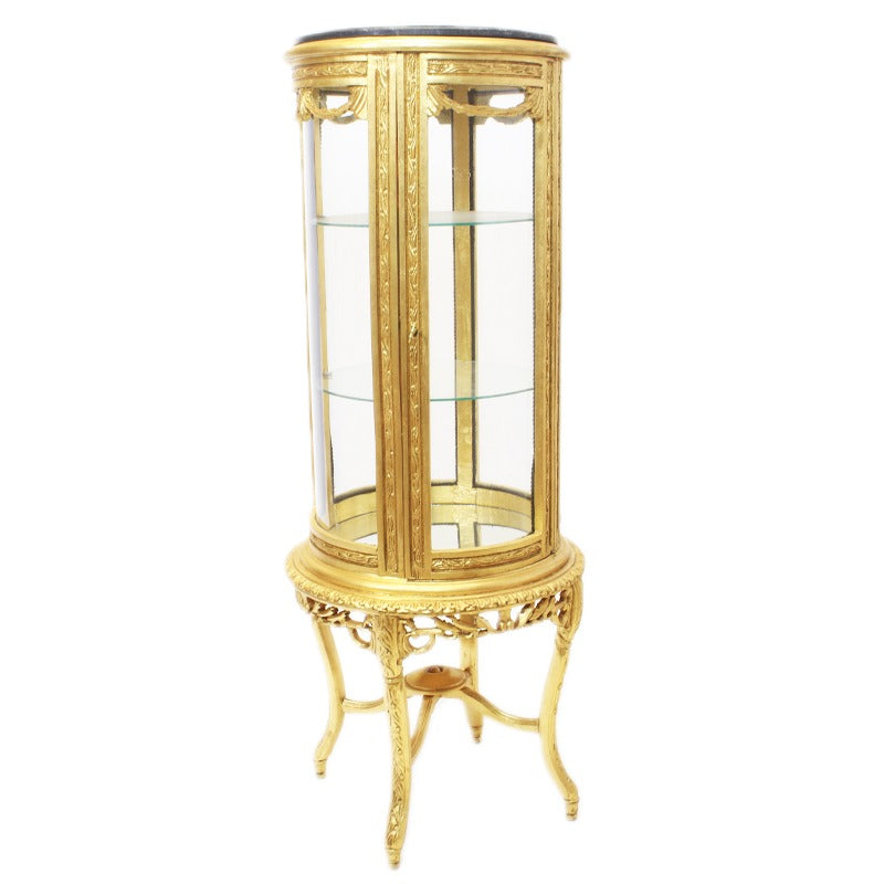 Ronde Glas Vitrine Goud - MegaBarok