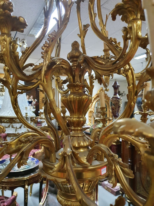 Massief Bronze Rococo Kroonluchter