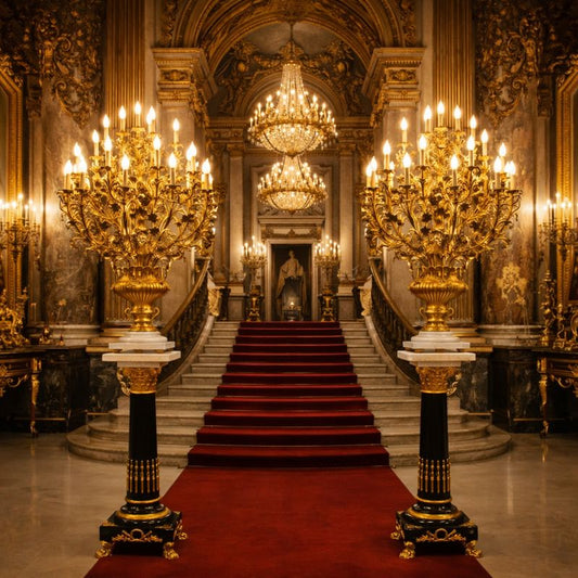 Barok Deluxe Lampadair Pilaren Vaas Zuilen