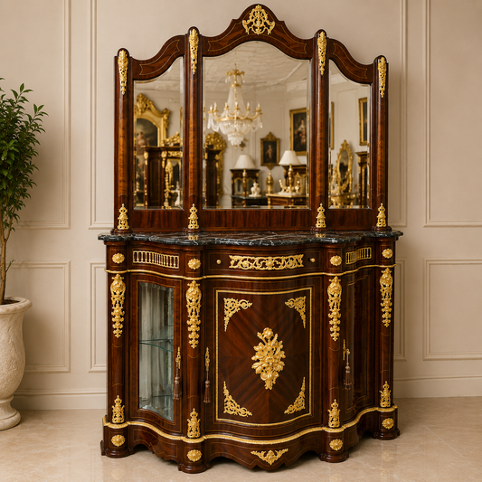 Klassieke Commode met spiegel Lodewijk XVI