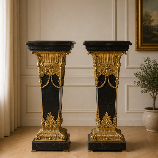 Luxe Marmer zuilen Goud Zwart