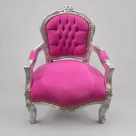 Kinderstoel Zilver Roze 1