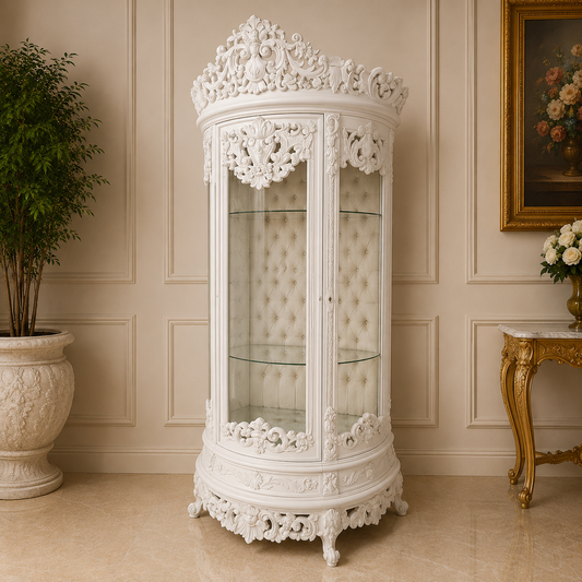 Vitrine Kast Fleur wit-creme