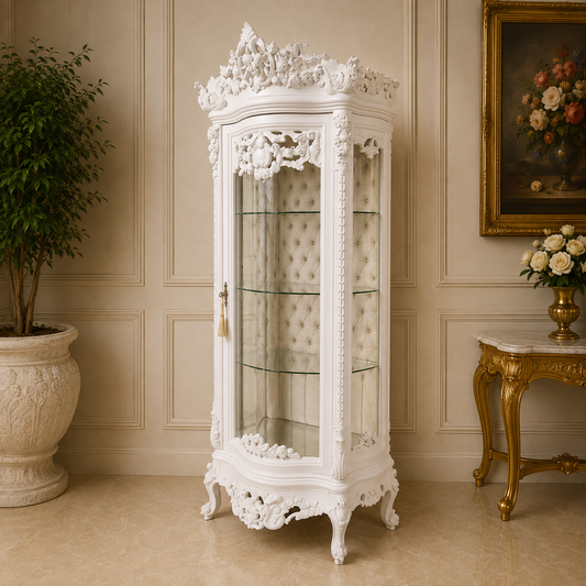 Vitrine Kast Fleur wit-creme