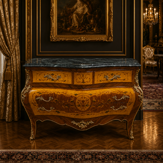 Franse Commode Marmeren Blad Bourgogne