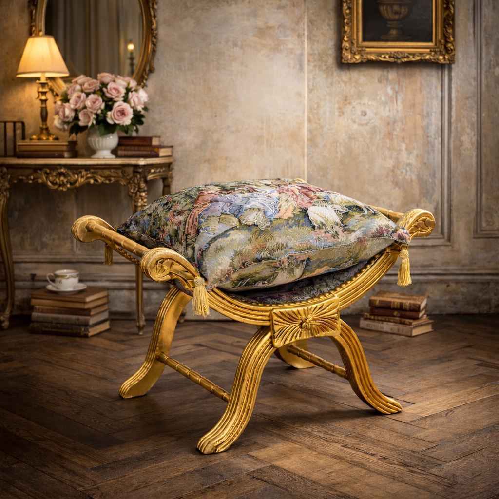 X - Hocker Goud Gobelin