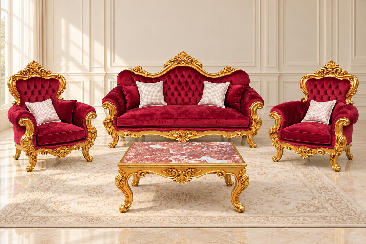 Deluxe Zithoek Set - Goud Bordeaux