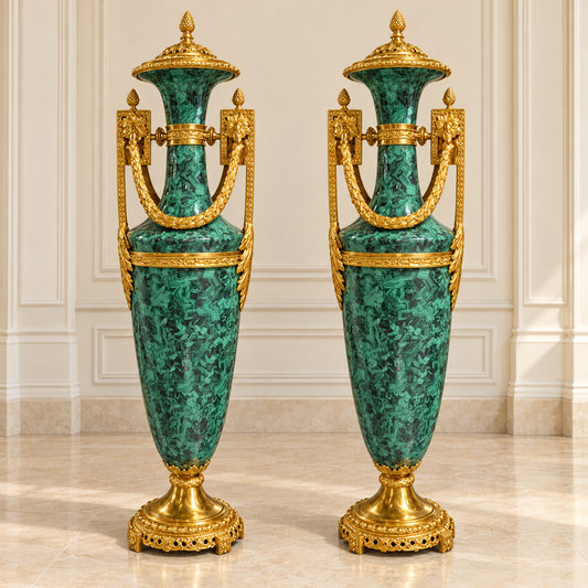 Empire vazenset met malachietlook – 135 cm hoog