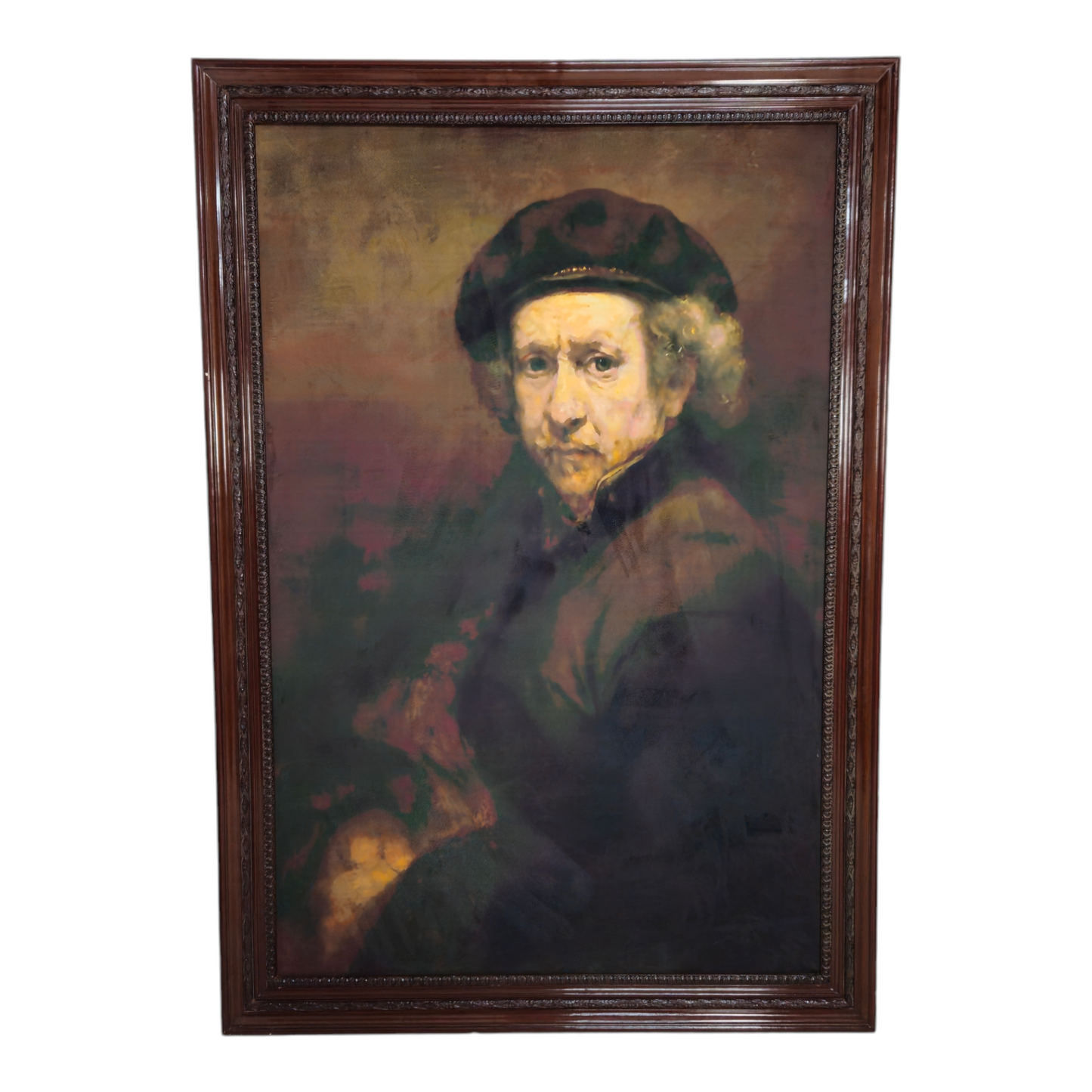 Zelfportret Rembrandt van Rijn XL Mahonie