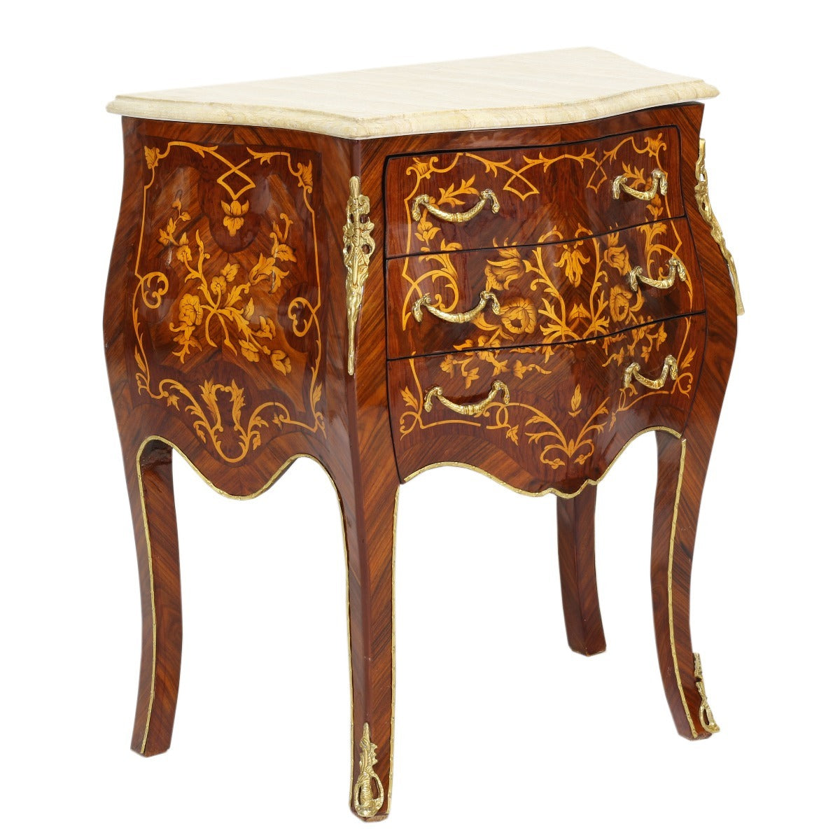 "Antiek-geïnspireerde barokke commode - Versierd met weelderig houtsnijwerk en gouden accenten, brengt deze commode een vleugje tijdloze elegantie in jouw interieur."