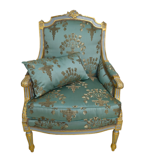 Barok fauteuil Empire turquoise