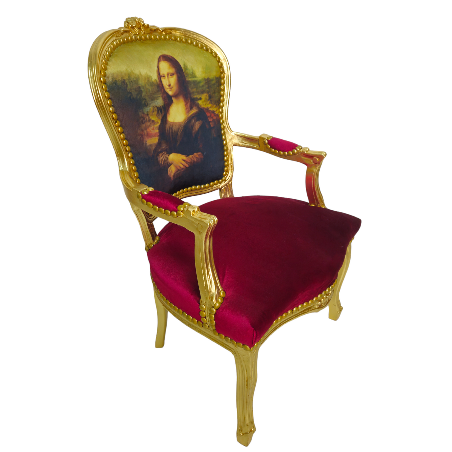 Barok stoel Mona Lisa goud-bordeaux