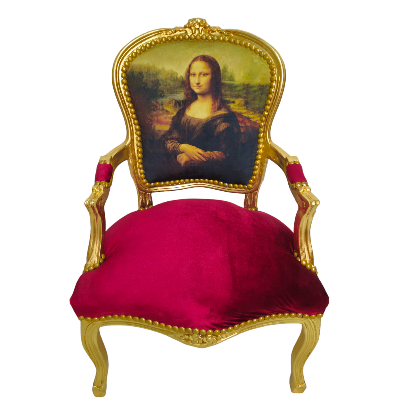 Barok stoel Mona Lisa goud-bordeaux