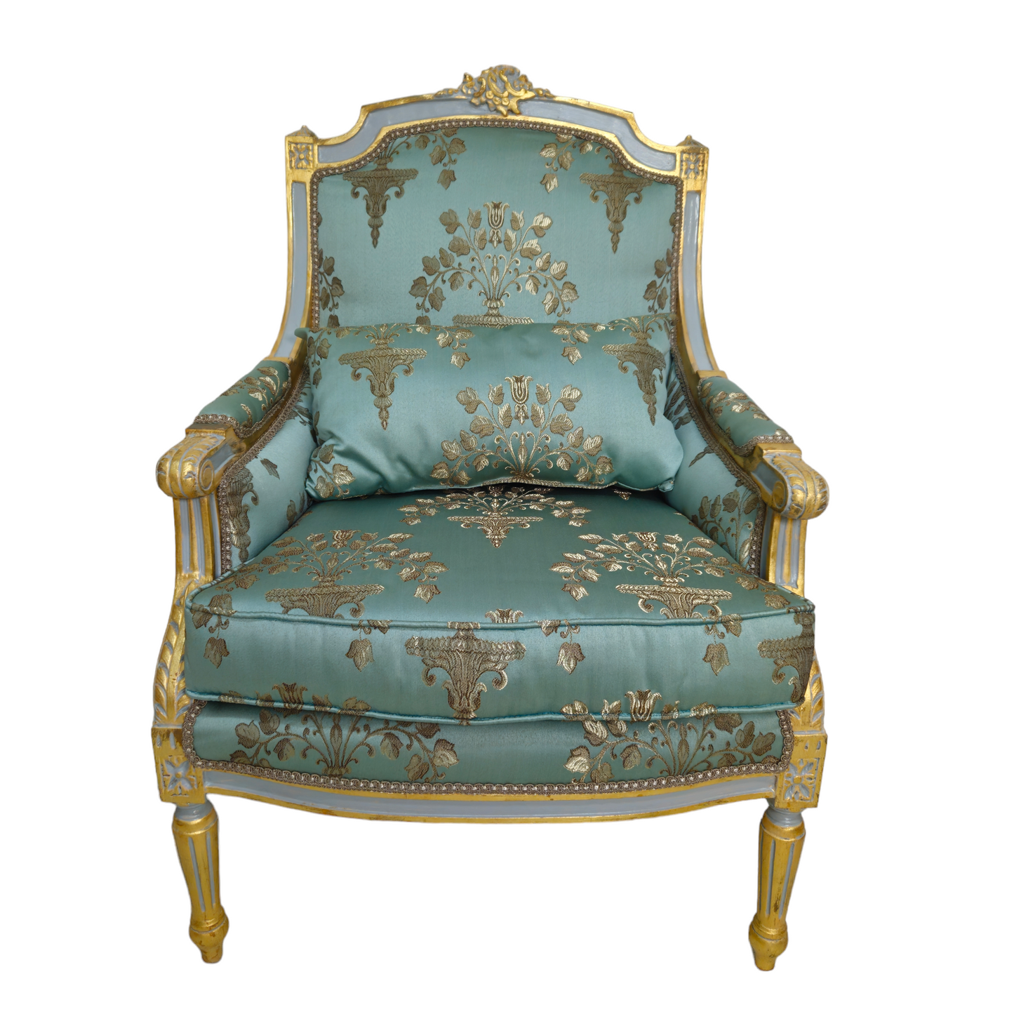 Barok fauteuil Empire turquoise