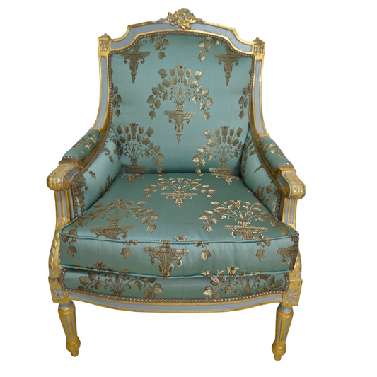 Barok fauteuil Empire turquoise