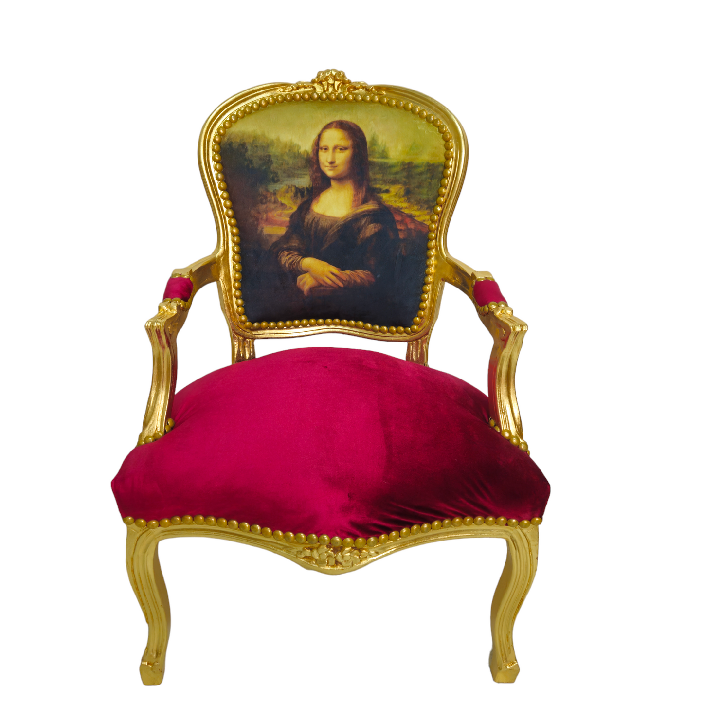 Barok stoel Mona Lisa goud-bordeaux