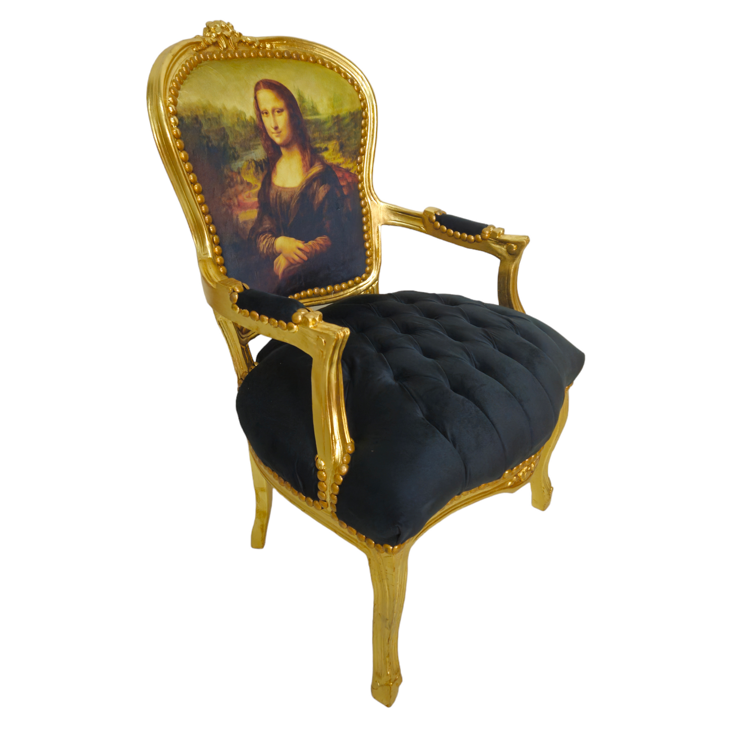 Barok stoel Mona Lisa goud-zwart