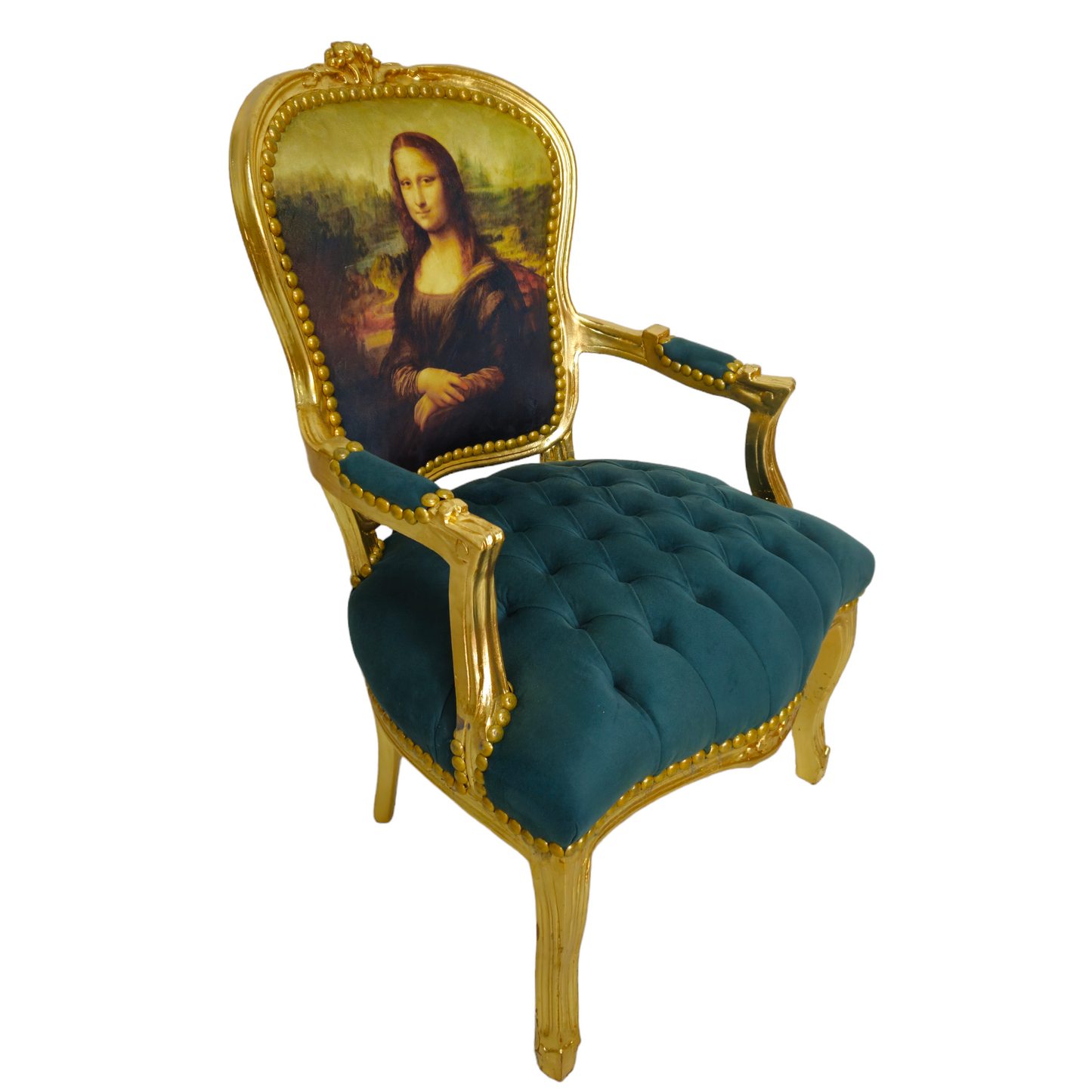 Barok stoel Mona Lisa goud-groen