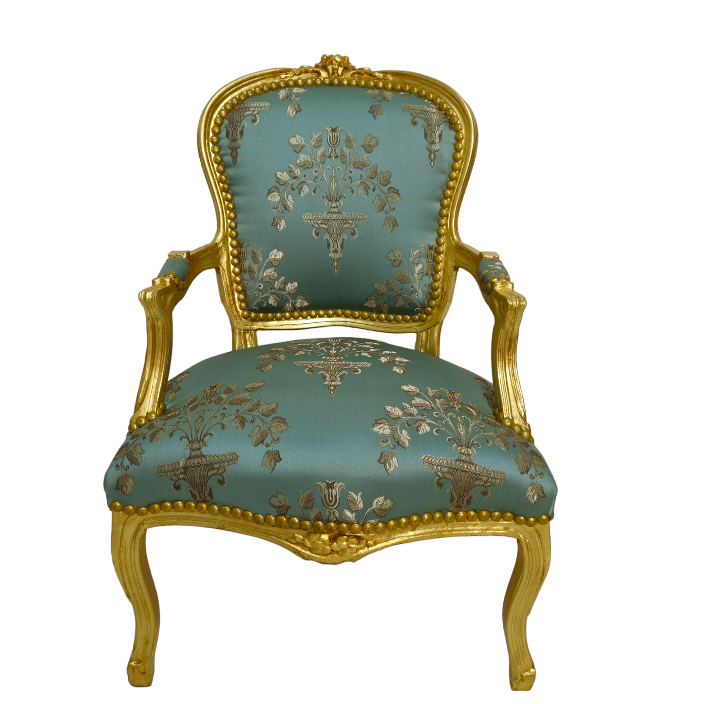 Barok stoel goud-turquoise