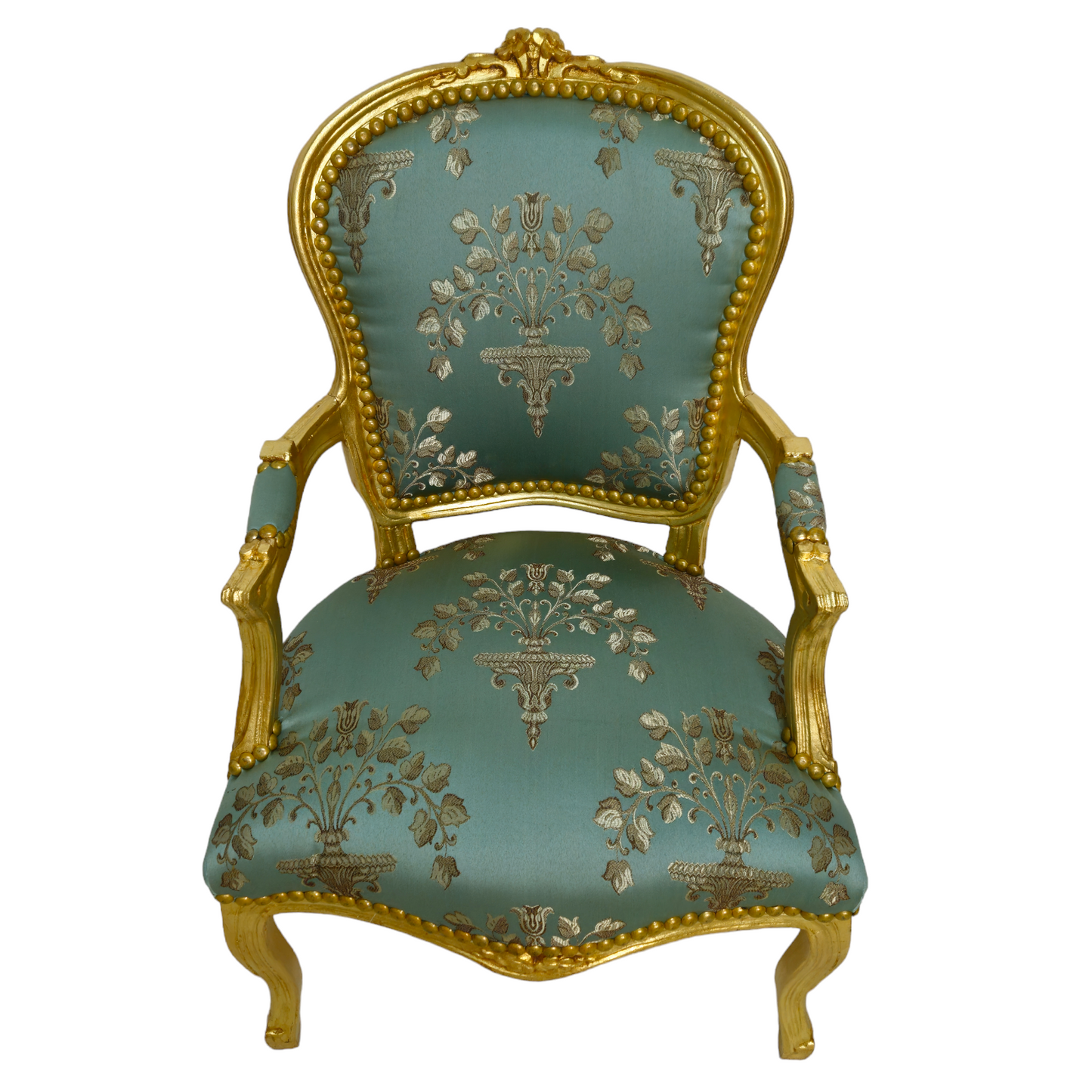 Barok stoel goud-turquoise