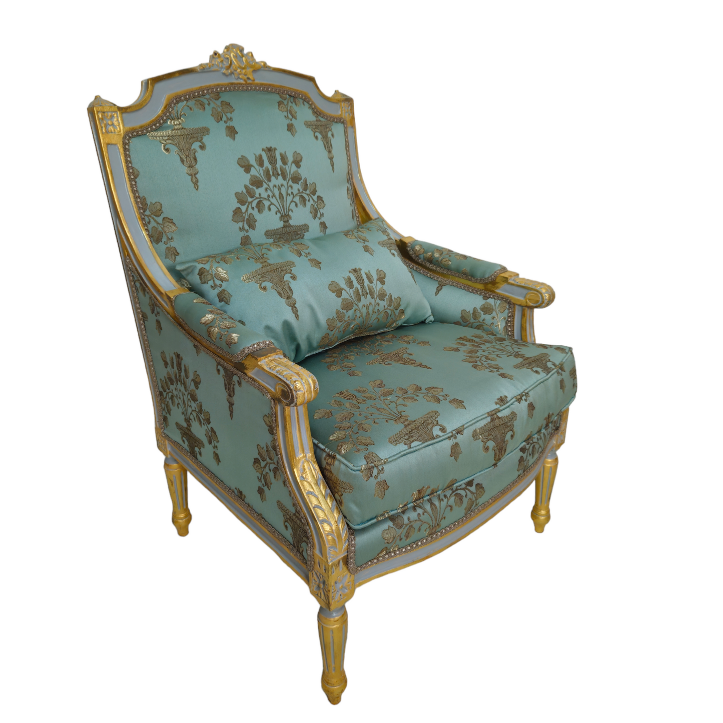 Barok fauteuil Empire turquoise