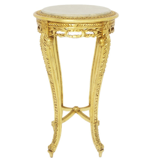 "Chique crèmekleurige bijzettafel met gouden poten - Met zijn chique uitstraling en gouden poten, voegt deze tafel een vleugje glamour toe aan elke ruimte."