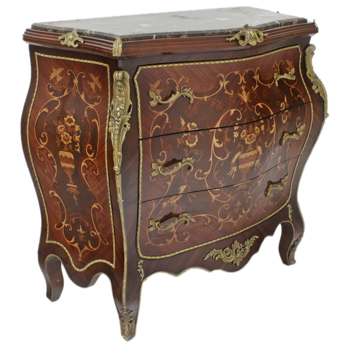 "Antiek-geïnspireerde barokke commode - Versierd met weelderig houtsnijwerk en gouden accenten, brengt deze commode een vleugje tijdloze elegantie in jouw interieur."