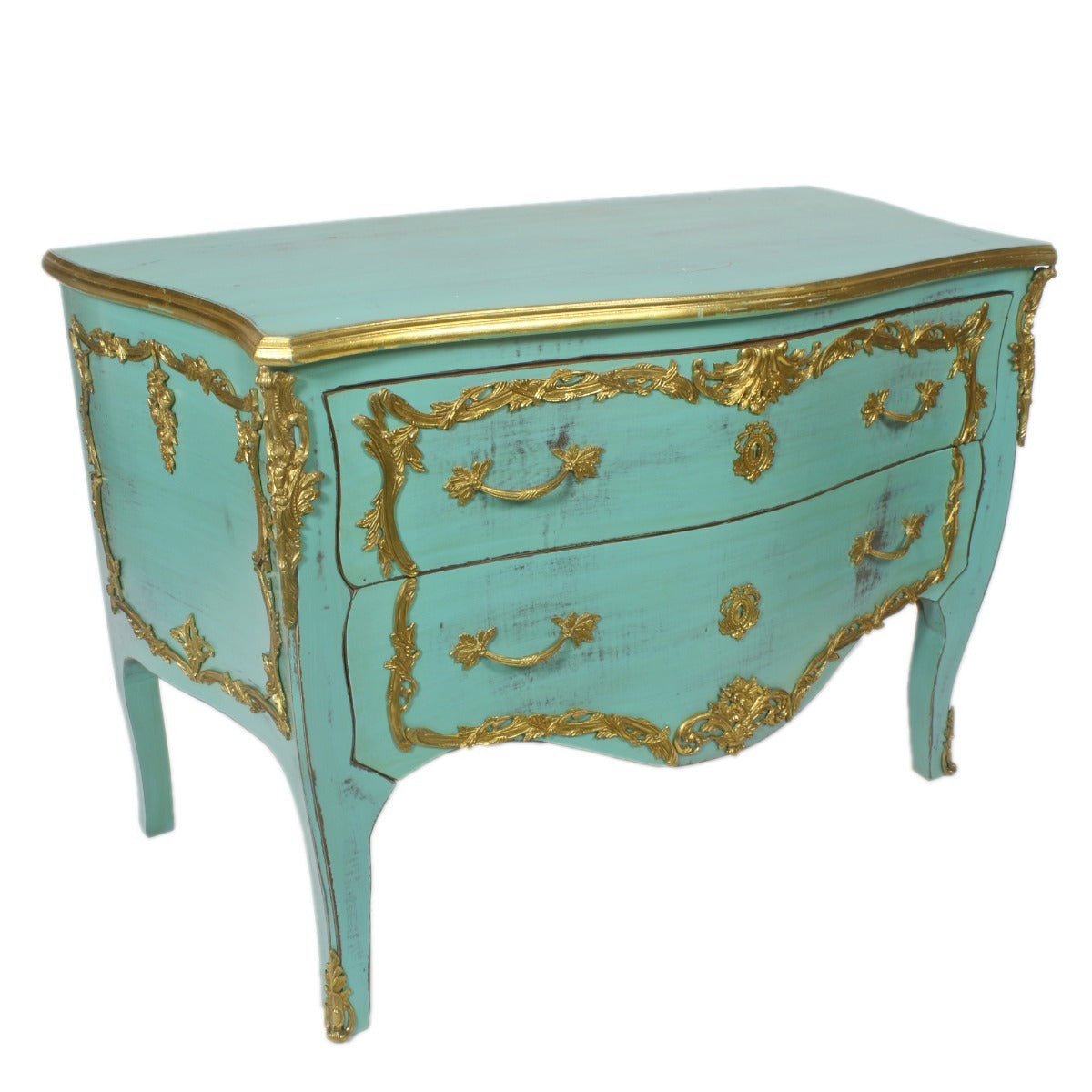 Barok Commode XL Shabby Chic Turquoise