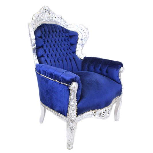 "Verfijnde Barok Fauteuil - Met zijn sublieme houtsnijwerk en weelderige stoffering, biedt deze fauteuil een unieke combinatie van comfort en stijl."