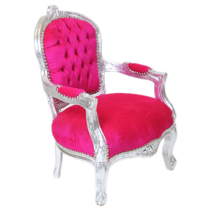 Kinderstoel Zilver Fuchsia