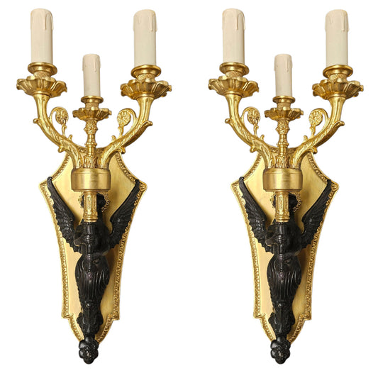 Empire Wandlampen black Brons